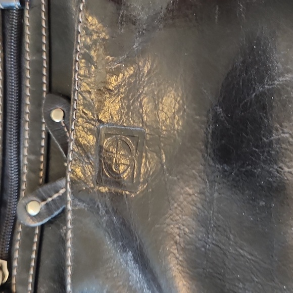 Giani Bernini Geuine Leather Multi Compartment Gingham Plaid  Crossbody Bag Boho - Picture 2 of 16